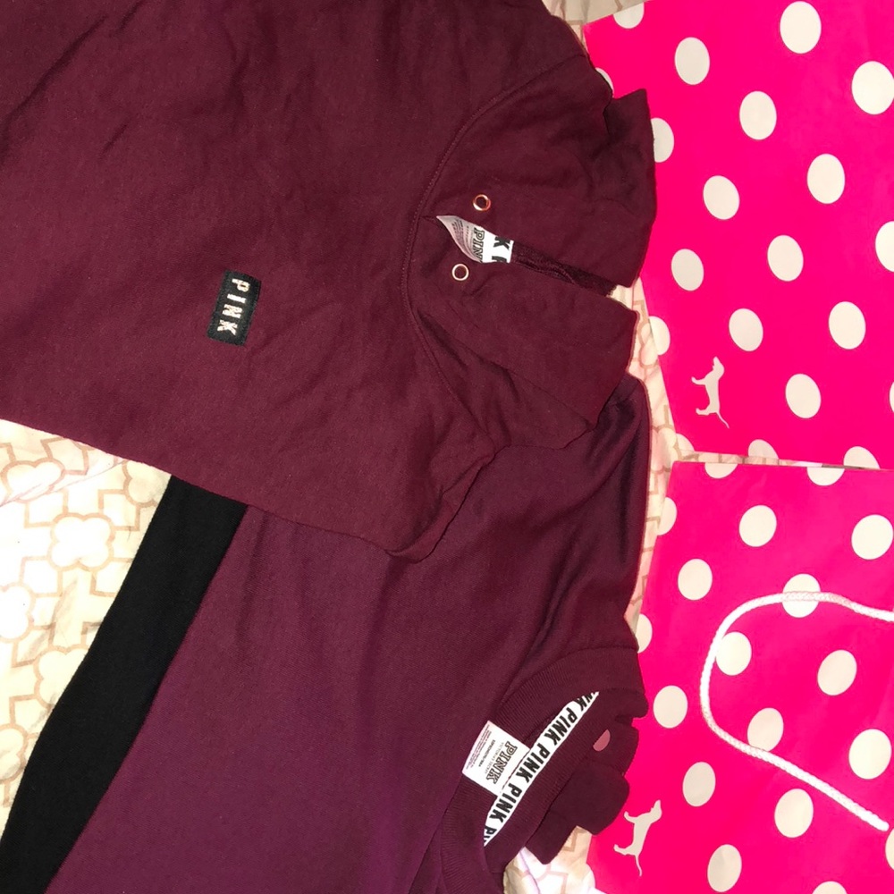 PINK Maroon Tops Size SMALL